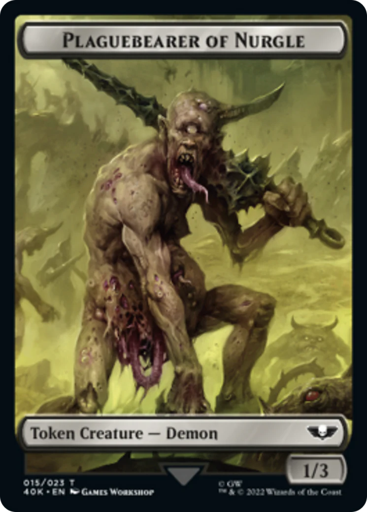Astartes Warrior // Plaguebearer of Nurgle Double-Sided (Surge Foil) [Warhammer 40,000 Tokens] - Image 2