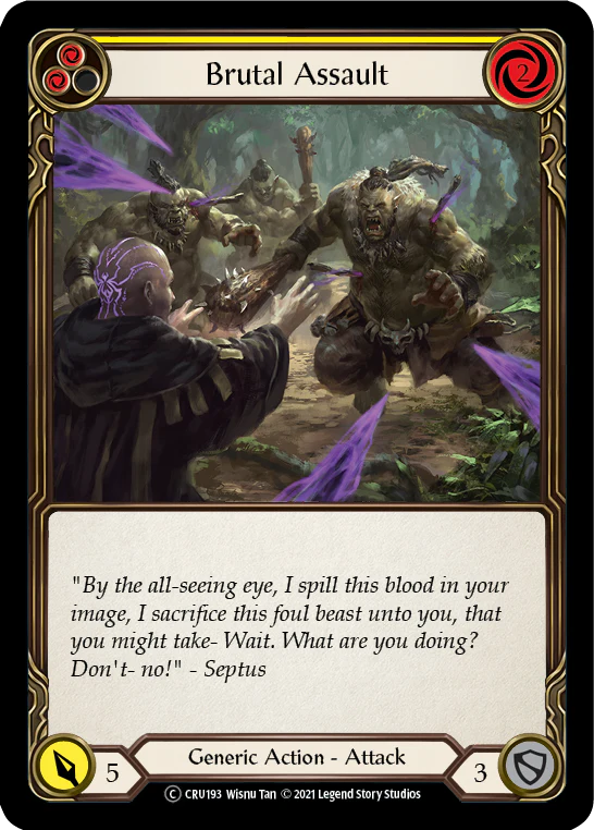 Brutal Assault (Yellow) [U-CRU193] (Crucible of War Unlimited)  Unlimited Rainbow Foil