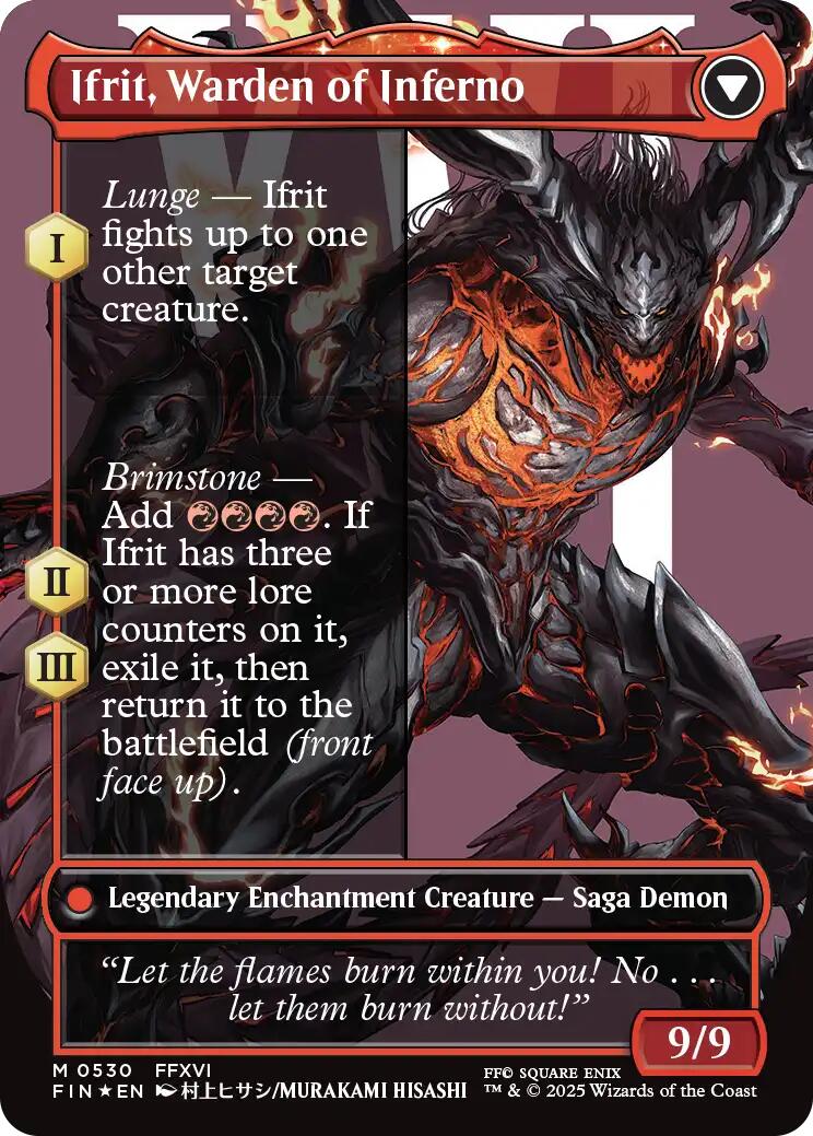 Clive, Ifrit's Dominant // Ifrit, Warden of Inferno (Borderless) (Surge Foil) [FINAL FANTASY] - Image 2