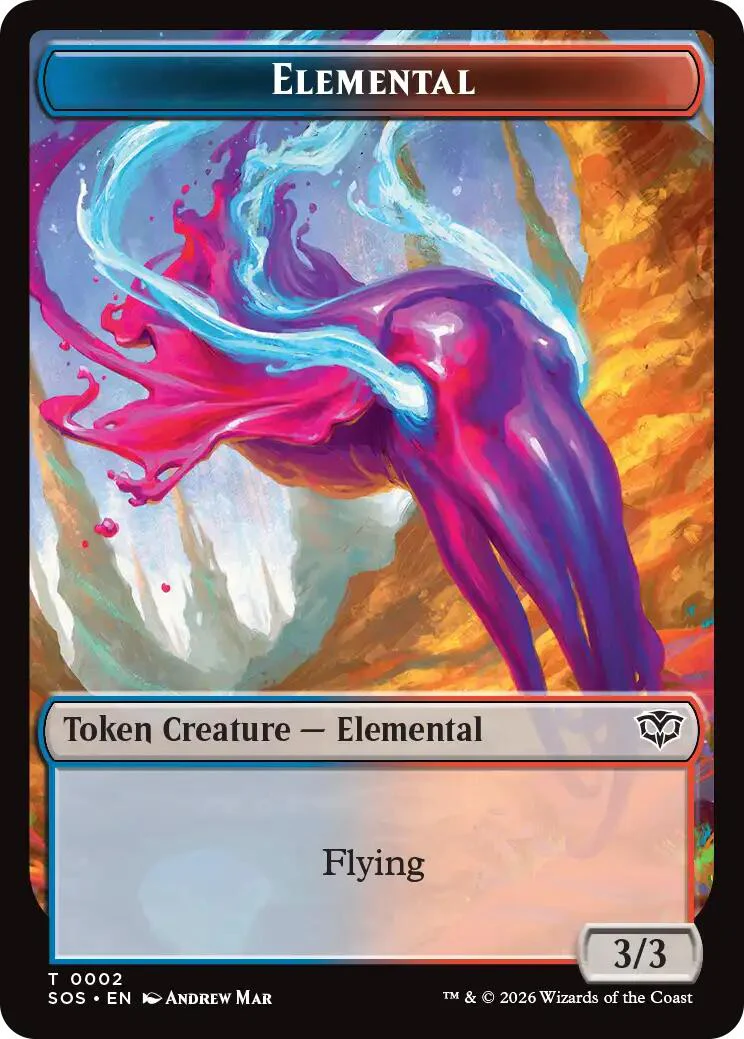 Dragon Illusion // Elemental (0002) Double-Sided Token [Secrets of Strixhaven Commander Tokens] - Image 2