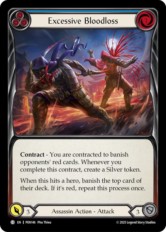 Excessive Bloodloss (Blue) (Rainbow Foil) [PEN146] (Compendium of Rathe)  Rainbow Foil