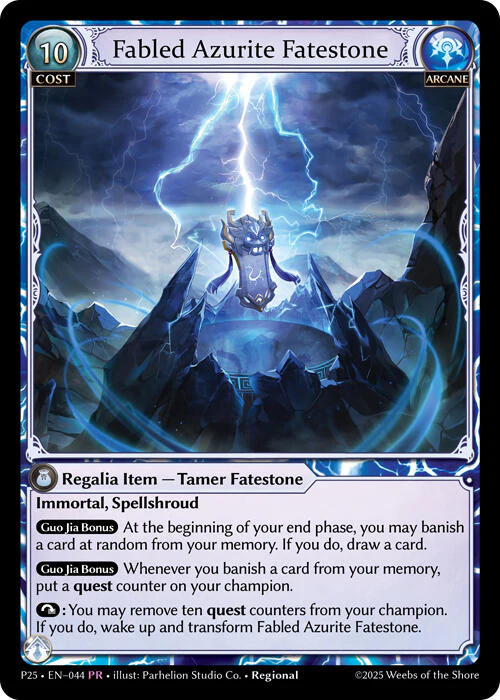 Fabled Azurite Fatestone // Seiryuu, Azure Dragon (044) [Promotional Cards]