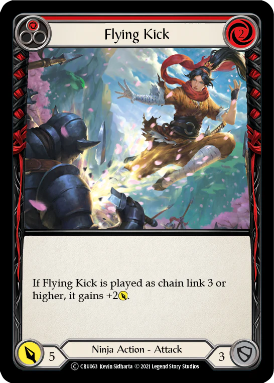 Flying Kick (Red) [U-CRU063] (Crucible of War Unlimited)  Unlimited Rainbow Foil