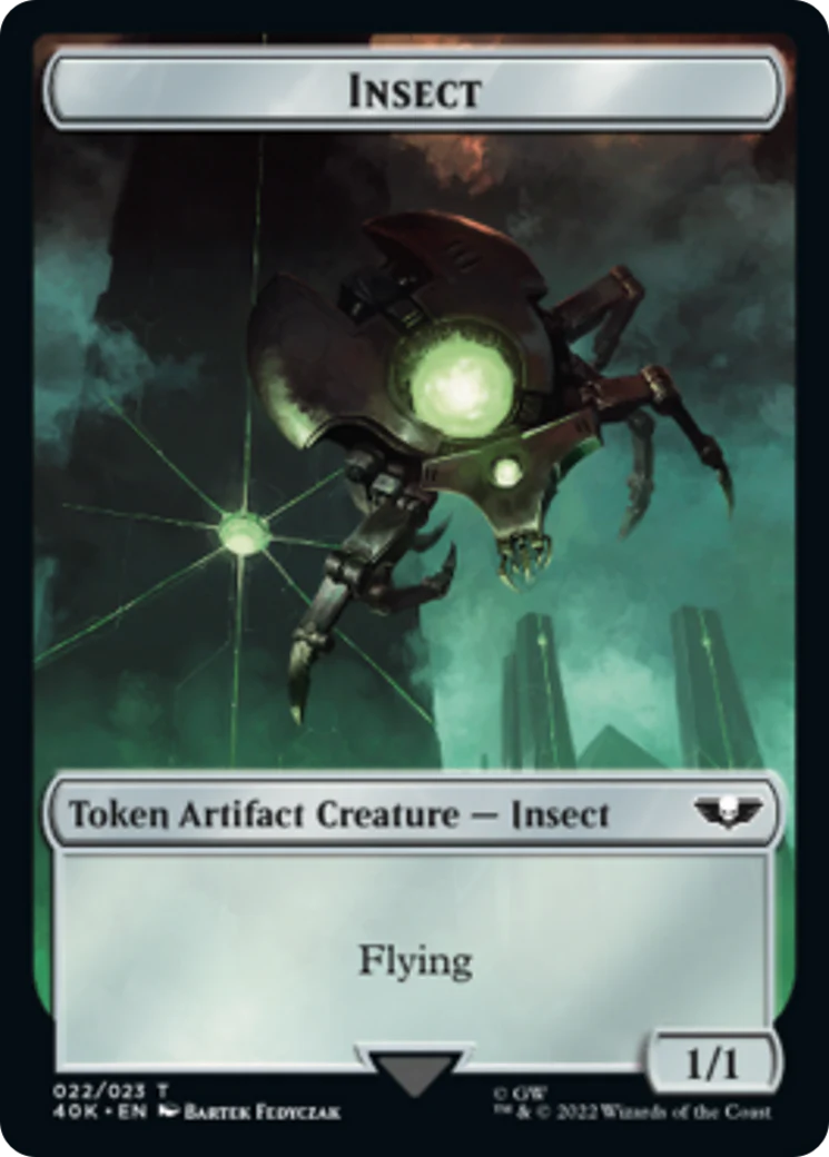 Necron Warrior // Insect Double-Sided (Surge Foil) [Warhammer 40,000 Tokens] - Image 2