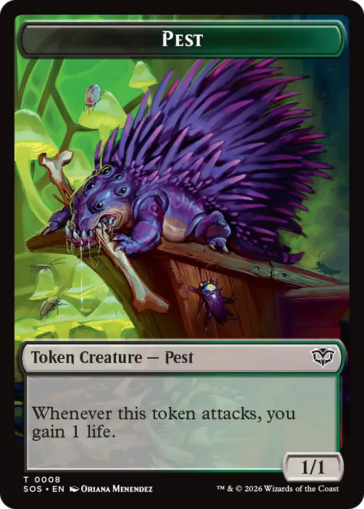 Professor Dellian Fel // Pest (0008) Double-Sided Token [Secrets of Strixhaven Tokens] - Image 2