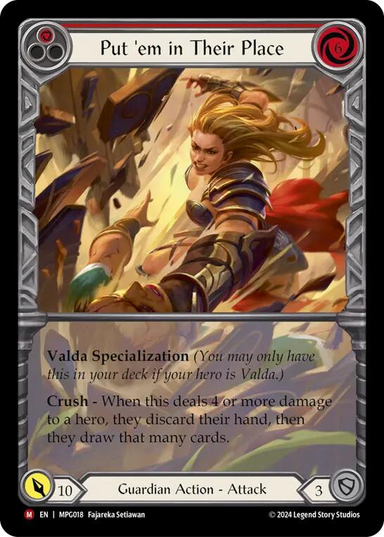 Put 'Em In Their Place (Extended Art) [MPG018] (Mastery Pack Guardian)  Rainbow Foil