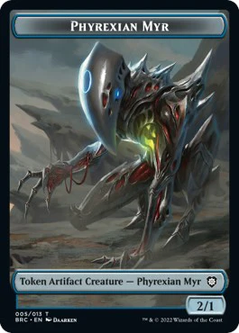 Scrap // Phyrexian Myr Double-Sided Token [The Brothers' War Commander Tokens] - Image 2