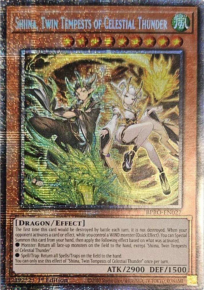 Shiina, Twin Tempests of Celestial Thunder [BPRO-EN027] Starlight Rare